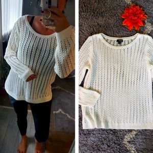 A.n.a a new Approach Crochet White Sweater